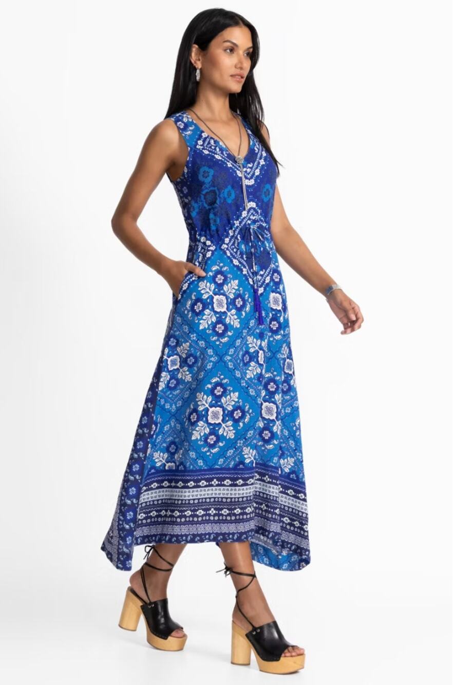 Johnny Was Drawstring Tank Dress in Ciena size M